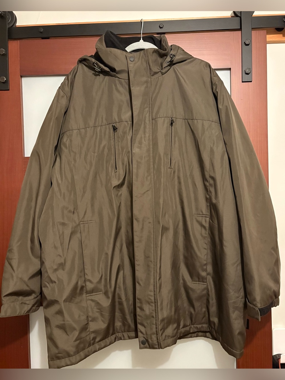 Calvin Klein Men's Hooded Raincoat in Olive
